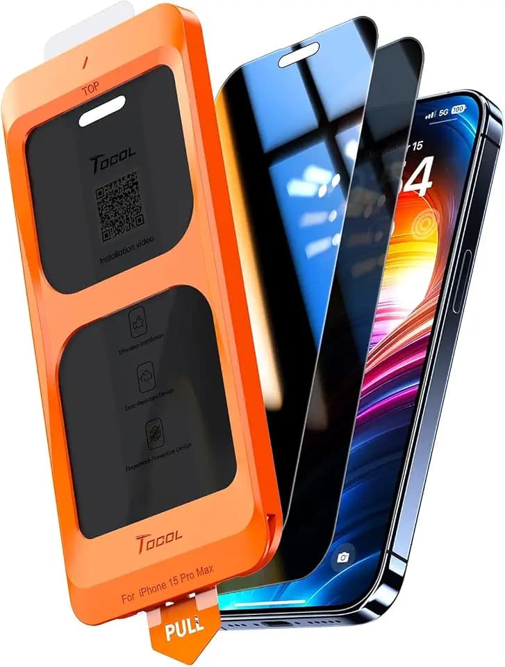 TOCOL for iPhone 15 Pro Max Privacy Screen Protector