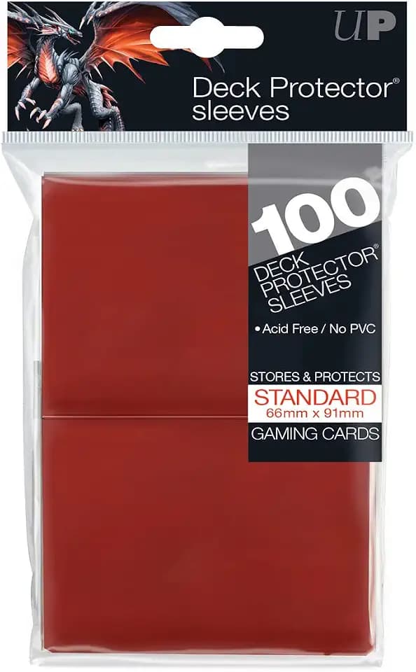 Ultra Pro Schutzhülle für Karten, Standart, 66 x 91 mm, Rot, 100 Stück