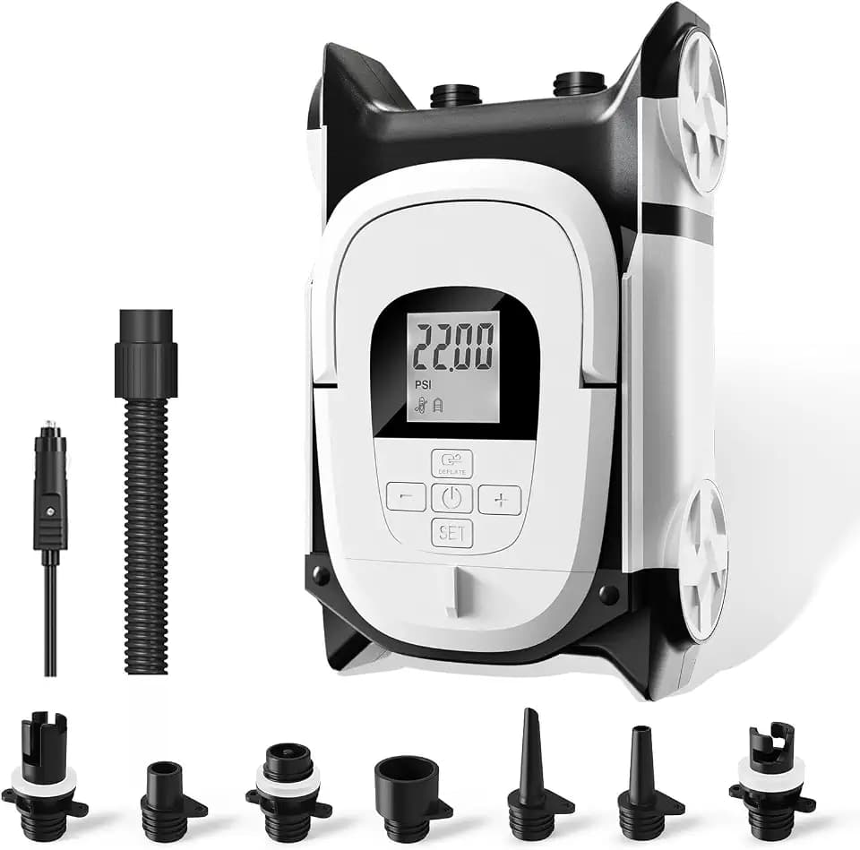22PSI Electric SUP Pump, 12V DC Car Powered Paddle Board Pump