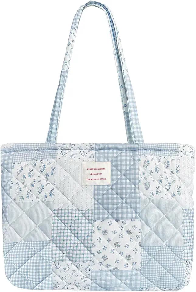 Sunwel Fashion Top Zipper Floral Quilted Bag, Small Tote Bag for Women