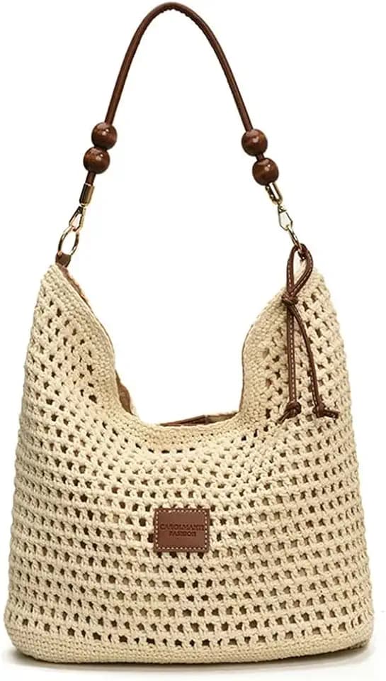 Bohemia Straw Beach Bag Women Macrame Crossbody Purse Shoulder Tote Bag Travel Beach Bag Summer Top-handle Hobo Bags 2025