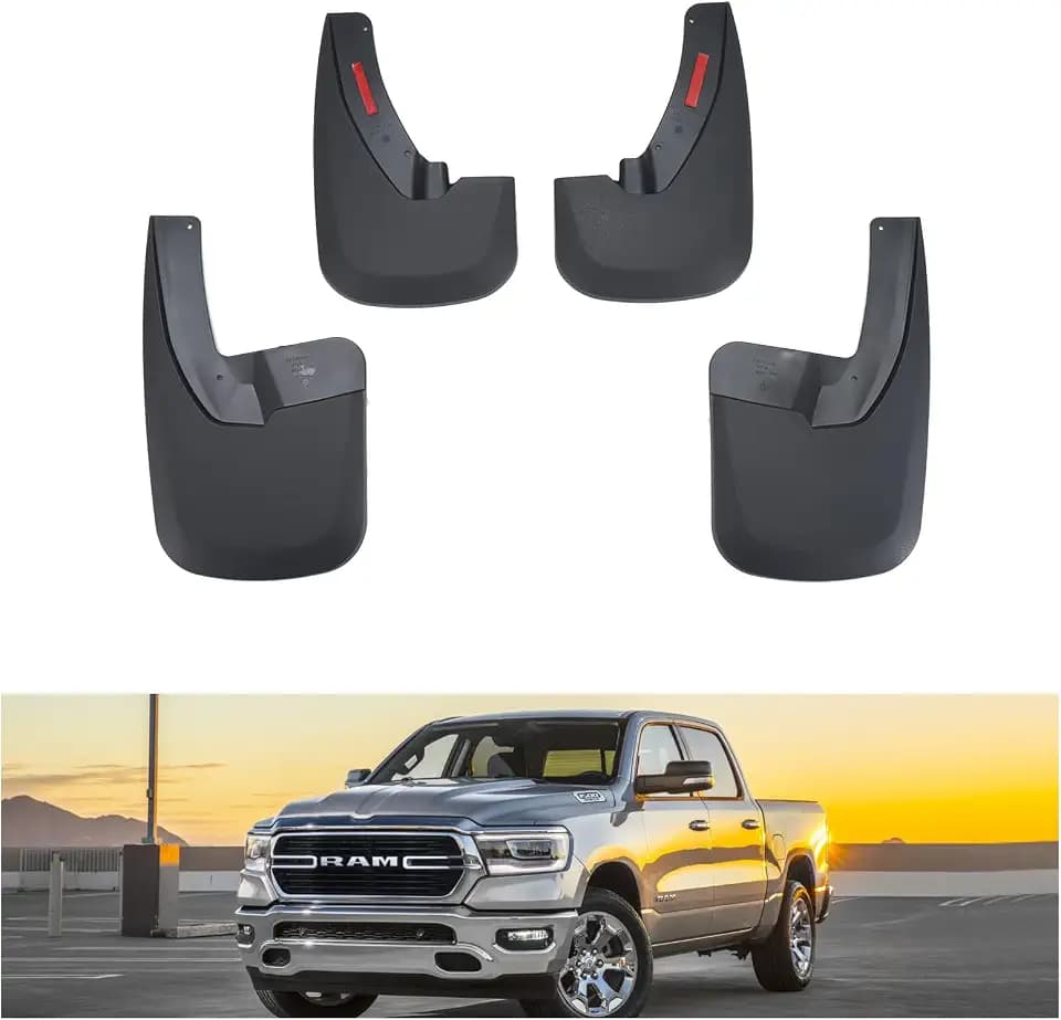 Kiwi Master No Drill Mud Flaps for 2009-2018 Ram 1500/2500/3500 with Fender
