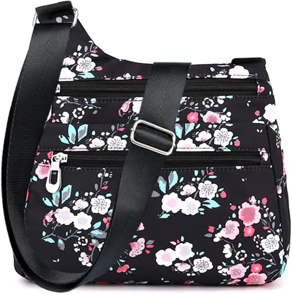 STUOYE Nylon Multi-Pocket Crossbody Purse Bags for Women Travel Shoulder Bag