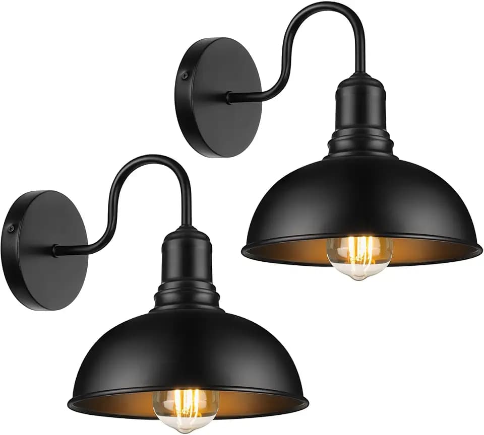 MATAMEYE Outdoor Barn Light Fixture, Black Farmhouse Exterior Wall Sconces