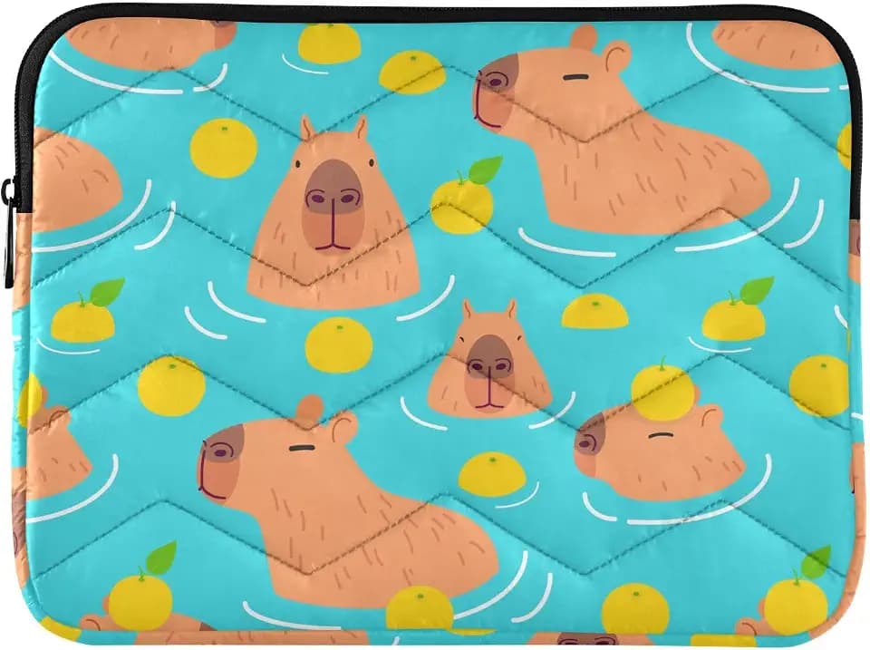 Cute Capybara Laptop Sleeve - 13/14 inch Waterproof Computer Bag for Women & Men