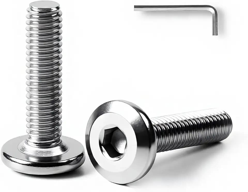 1/4-20 x 1-1/4" (30 Pack) Flat Head Hex Socket Cap Screws Bolts, 304 Stainless Steel 18-8, Hex Drive Countersunk Furniture Connector, Fully Threaded Machine Thread, Bright Finish