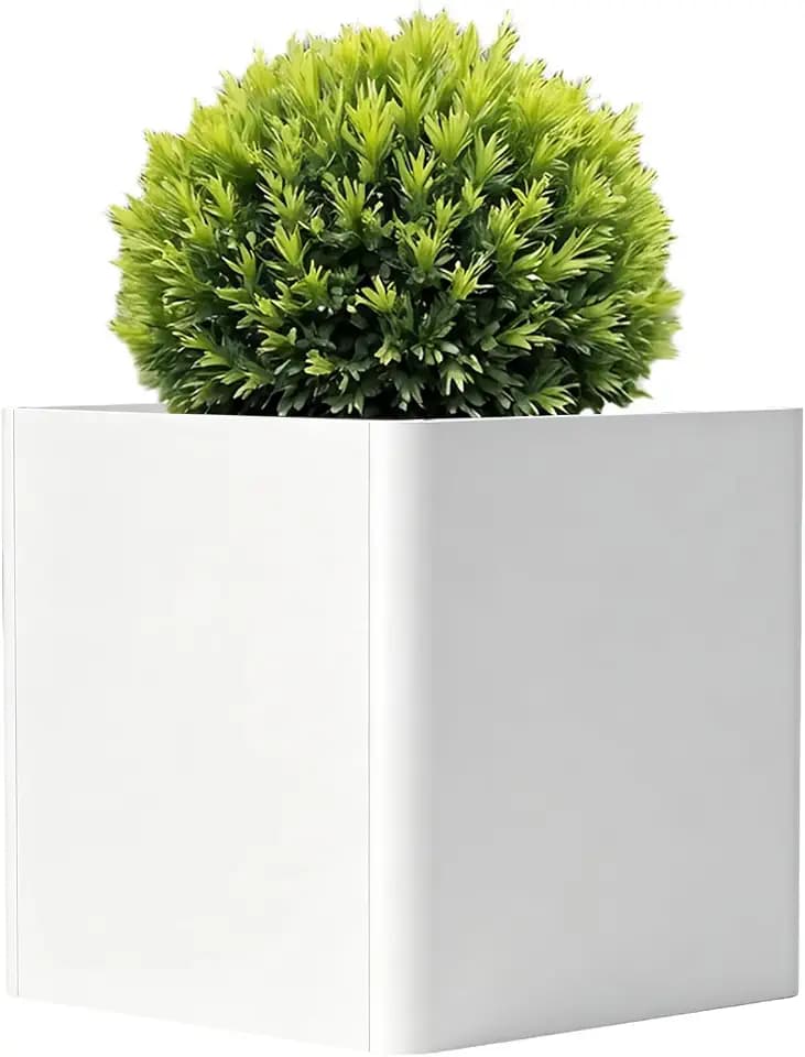 Metal Square Planter Box 26in,White