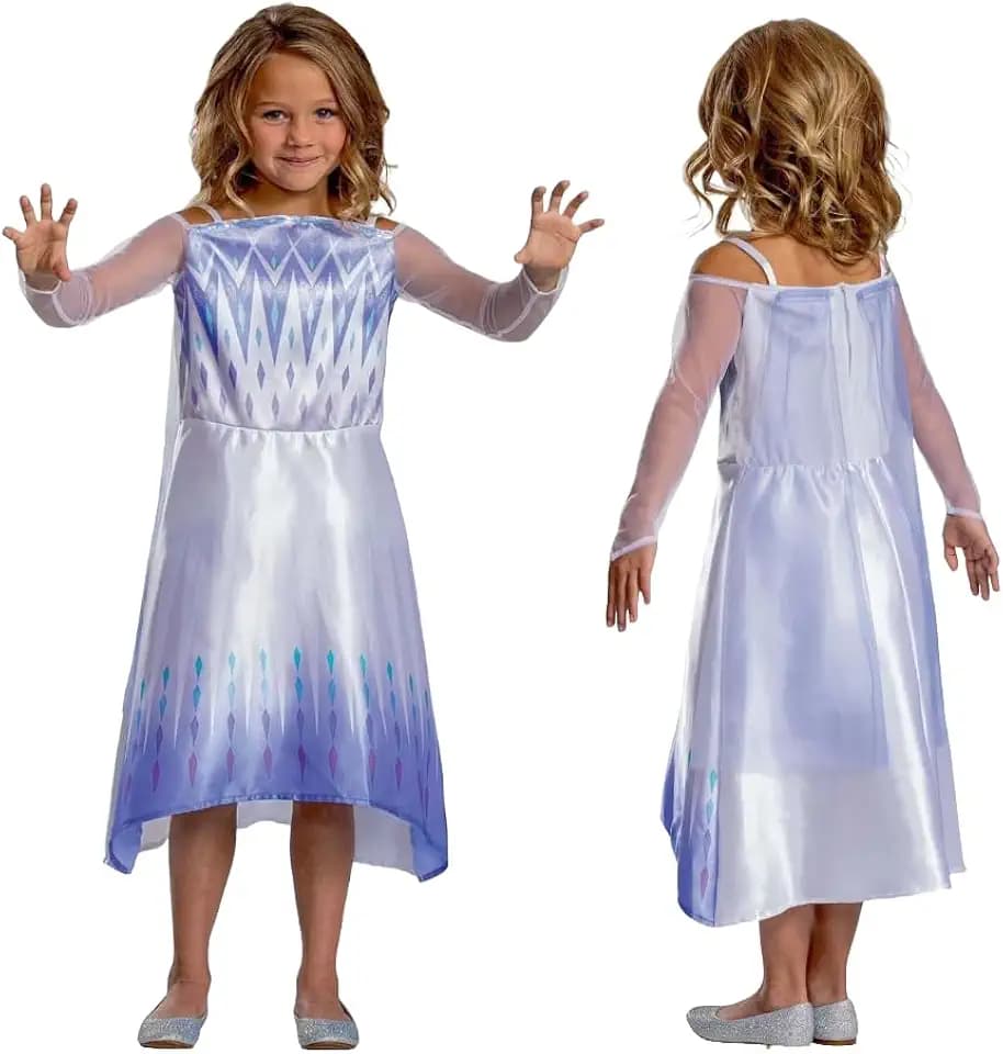 Disney Offizielles Standard Frozen Elsa Kostüm Mädchen, Elsa Kleid Mädchen, Eiskönigin Kostüm Mädchen, Elsa Kostüm Kinder, Karneval Fashingskostüm Prinzessin Kostüm für Kinder