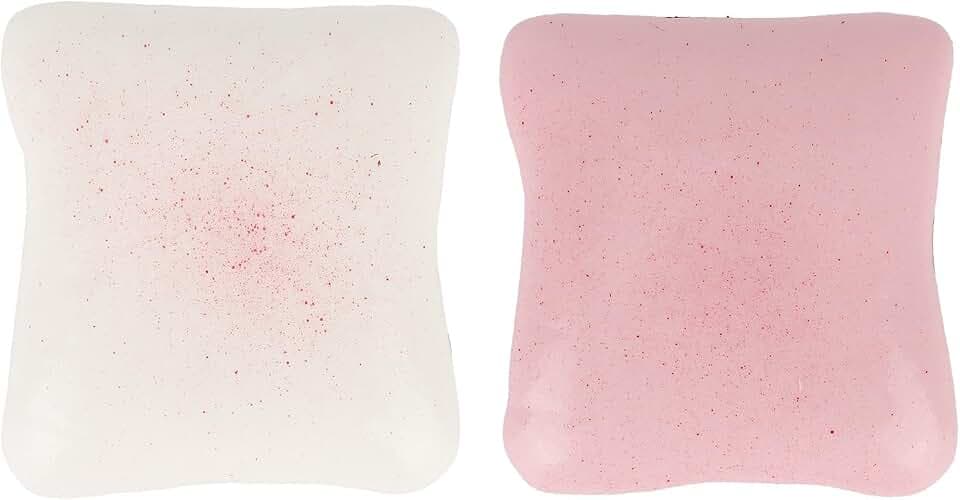 2 Stück Brot-Butter-Squishies, 11,5x10,5x4cm Superweich Langsam Aufsteigend Lebensmittel-Squishy-Spielzeug Quetschspielzeug für Erwachsene und Kinder Partygeschenke (Weiß, Rosa)