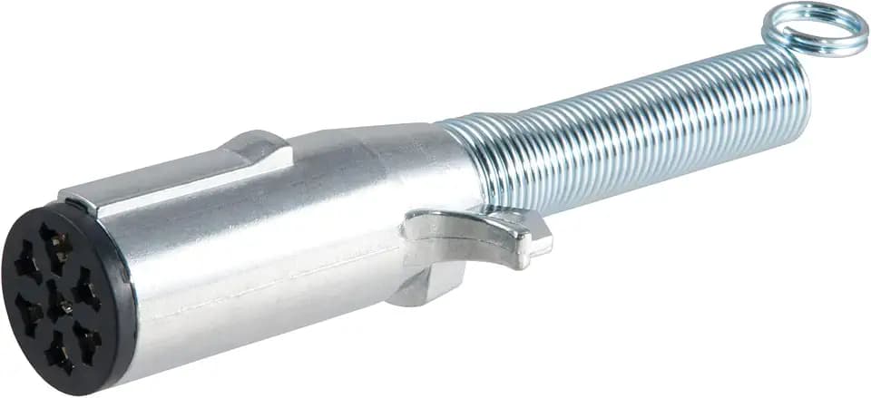 CURT 58180 Trailer-Side 7-Pin Round Wiring Harness Socket with Spring