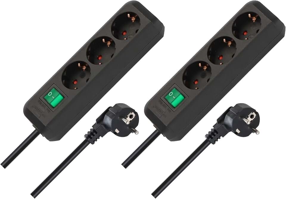 Brennenstuhl 2er Set Eco-Line, Steckdosenleiste 3-Fach