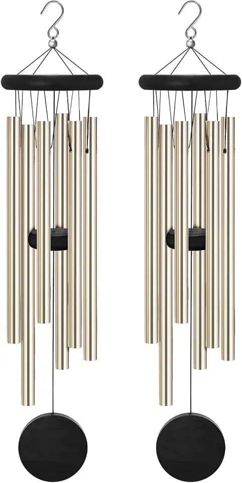 2 Pack Memorial Wind Chimes Outdoor,Garden Wind Chimes with 6 Aluminum Alloy Tubes and Hook,Memorial Wind Chimes for Home Decor Garden Patio Outdoor