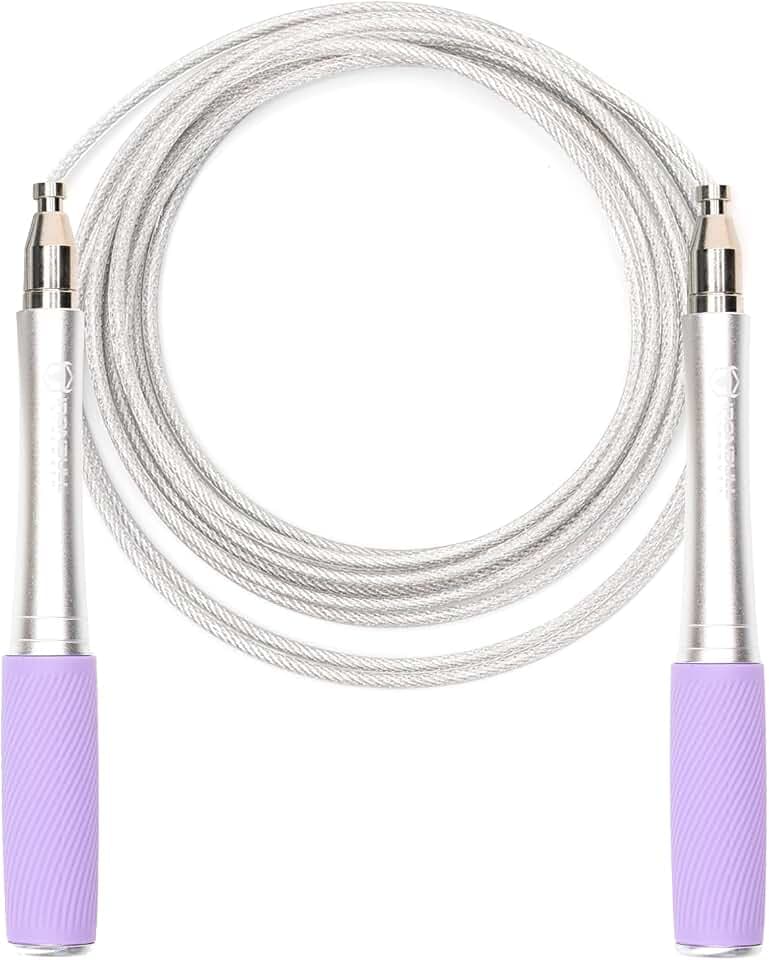 Jump Rope for Men & Women - Ultra-Fast, High Speed Jump Rope - Self-Locking Screw-Free Design with Aluminum Handles and Silicone Textured Grips - Precision Engineered for Maximum Performance - Skipping Rope for Workout Fitness, Cross Training & Home Exercises
