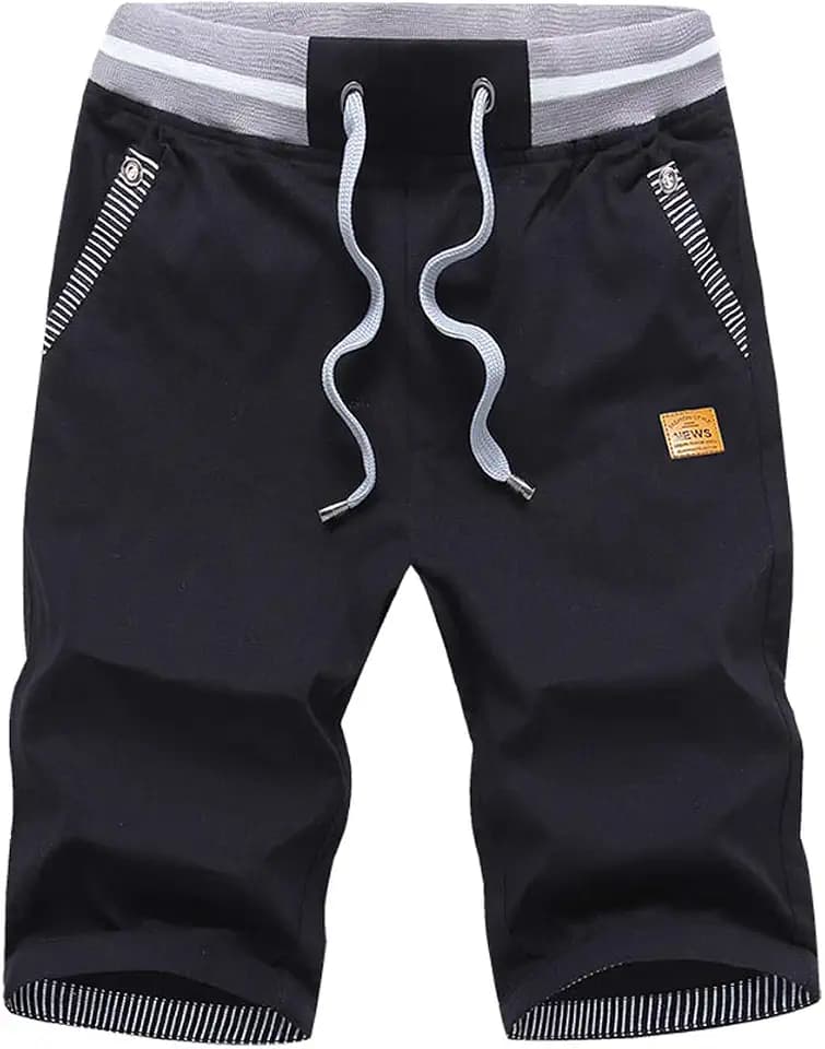 Tansozer Men's Shorts Casual Classic Fit Drawstring Summer Beach Shorts with Elastic Waist and Pockets