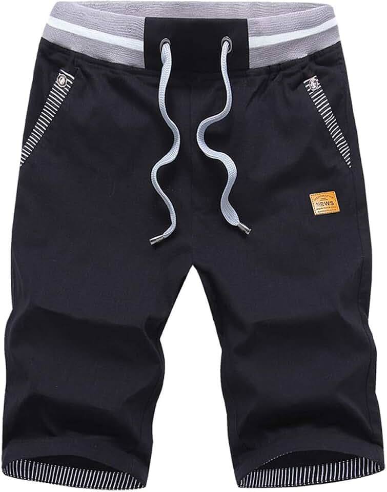 Tansozer Men's Shorts Casual Classic Fit Drawstring Summer Beach Shorts with Elastic Waist and Pockets