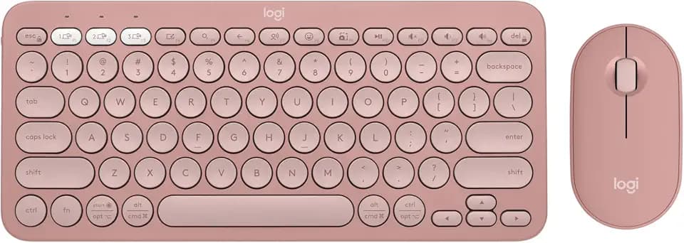 Logitech Pebble 2 Silent Compact Wireless Keyboard and Mouse Combo - Rose