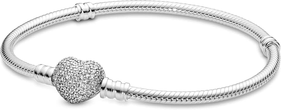 Pandora Icons Armband, Silber, mit herzförmigem Verschluss und Cubic Zirkonia