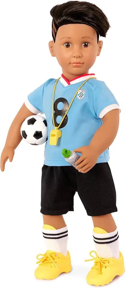 Our Generation Mateo – bewegliche 46 cm Jungenpuppe mit Fußballoutfit