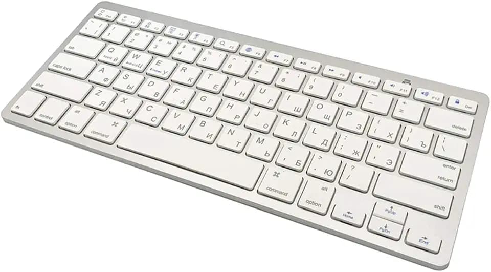 Wireless Russian Keyboard, Minority Language Keypad Cyrillic Keyboard Ultra Thin Lightweight Silent Bluetooth Keyboards for Laptop/PC/Tablet/Desktop/Smart TV (Russian)