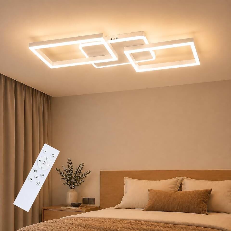 ZMH LED Deckenleuchte Weiß Deckenlampe Wohnzimmer 54cm Wohnzimmerlampe 48W