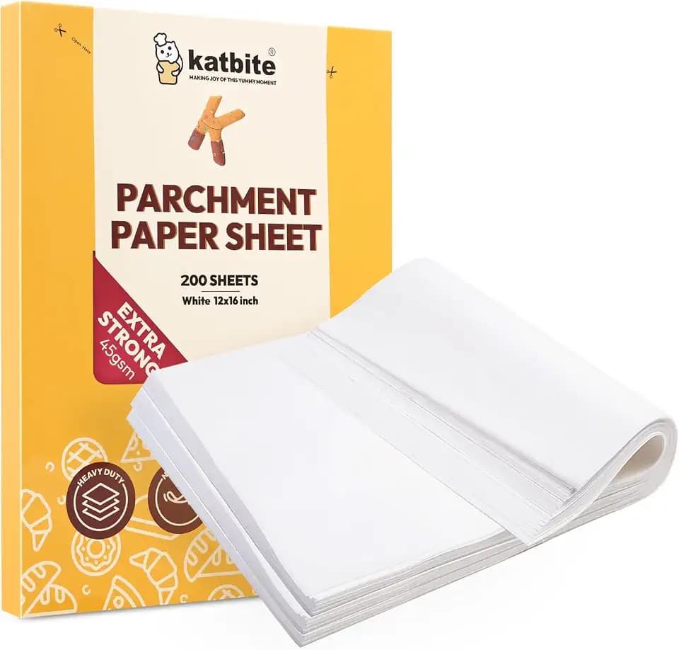 Katbite 200 Pcs Parchment Paper Baking Sheets, 12x16 Inch, Heavy Duty