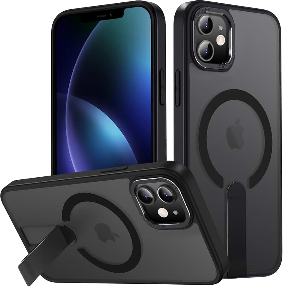 for iPhone 11 Phone Case Compatible with Magsafe, Built-in Invisible Stand [Military Grade Drop Tested] Strong Magnetic Shockproof Slim Protective Case for iPhone 11 6.1’’ (Black)