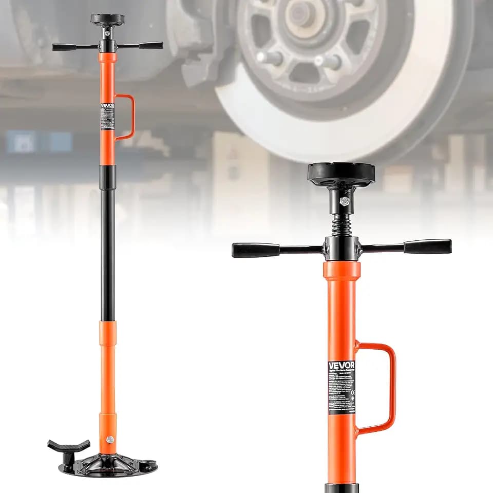 VEVOR Underhoist Support Stand, 1 Ton (2204 lbs) Capacity Under Hoist Jack Stand with Handle, Adjustable Height, Bearing Mounted Spin Handle, Self-Locking Threaded Screw, Support Vehicle Components