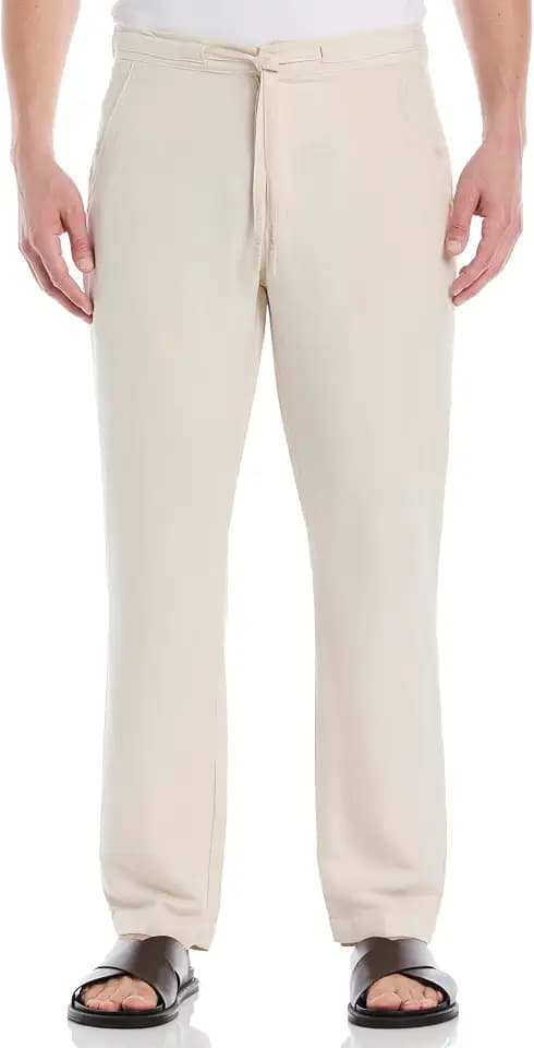 Cubavera Men's Linen-Blend Lightweight Pants with Drawstring (Size Small - 5X Big & Tall)