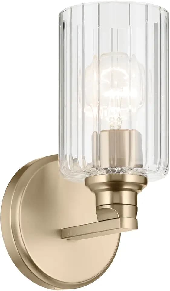Kichler Gioe 1-Light Bathroom Wall Light, Champagne Bronze