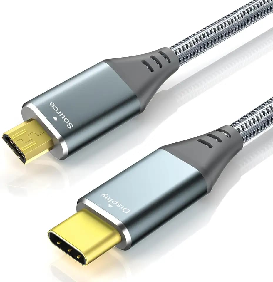 RUIZHI 4K Micro HDMI to USB-C Cable 3FT 4K 60Hz & 18Gbps - Nylon Braided Adapter with Aluminum Connectors for Micro HDMI Source to USB-C Display, MacBook/iPad Pro Mirroring (Office & Home Streaming)