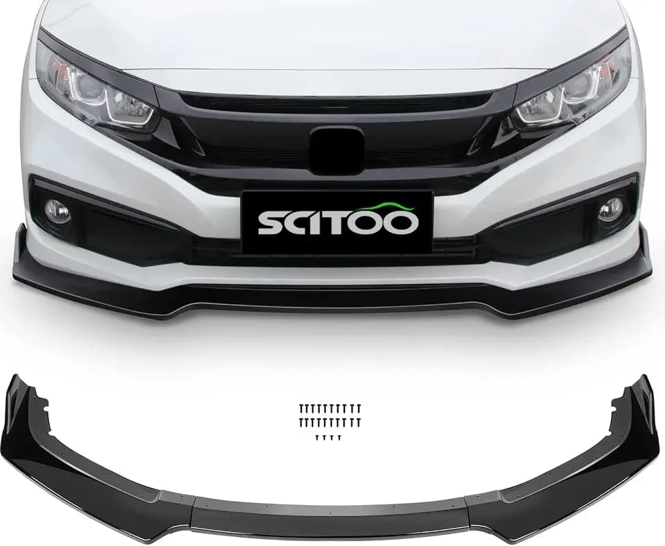 SCITOO 3PCS Black PP Front Bumper Body Kit Spoiler Chin Spoiler