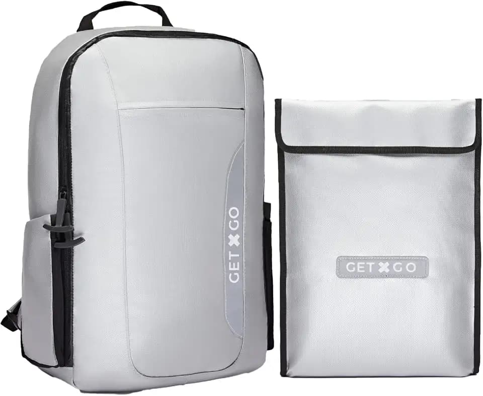 Fireproof Backpack Combo – UL 94 V-0 & NFPA 701 Go Bag | Withstand up to 1832°F | Water-Resistant Emergency Bug Out Bag for Documents, Tech & Supplies | 20L | The Original by GETXGO