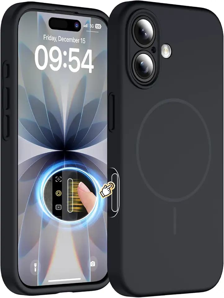 Magnetic for iPhone 17 Case, Thicken Silicone, Black