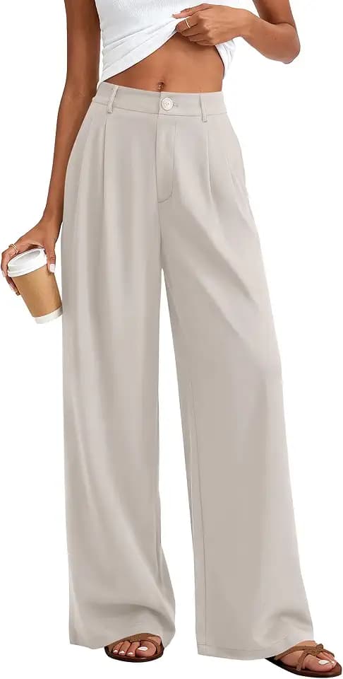 KIRUNDO Wide Leg Pants for Women 2026 Lightweight Flowy Polka Dot Trousers