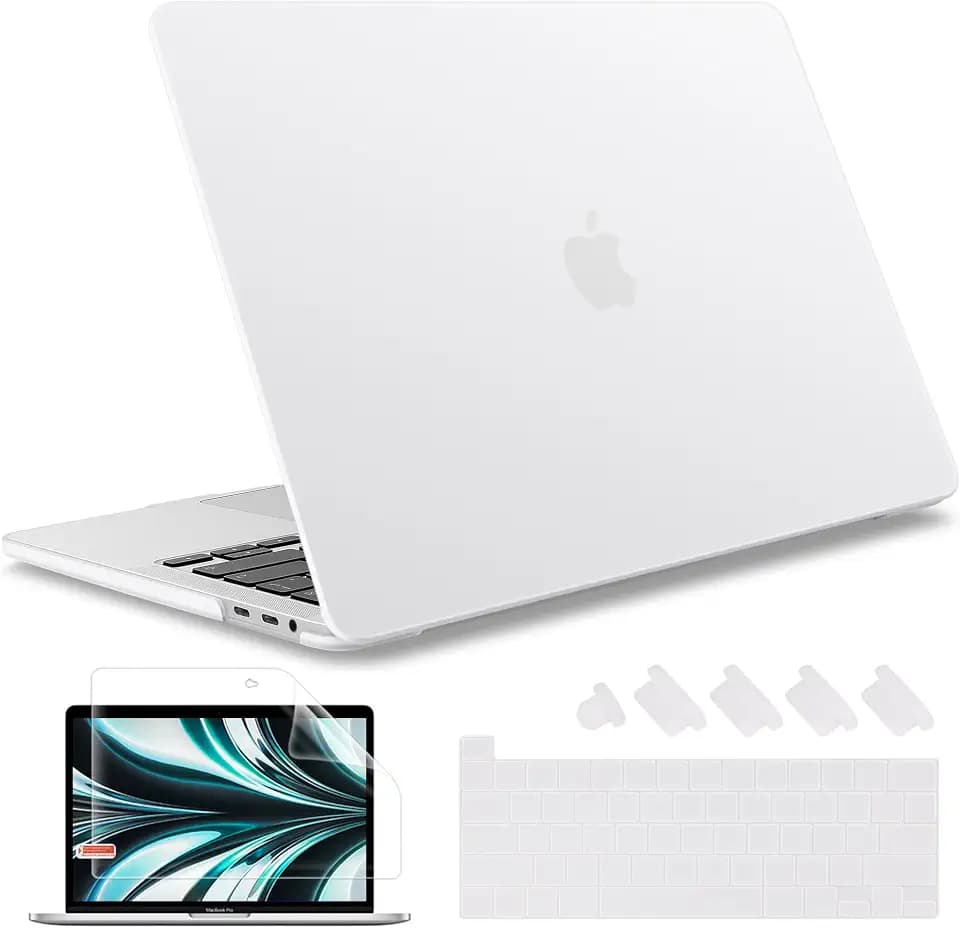May Chen for MacBook Pro 16 Inch 2019 Release Model:A2141,Hard Shell Case Cover Screen Protector & Keyboard Cover for MacBook Pro 16 Retina with Touch ID & Touch Bar - Clear White