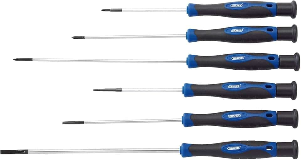 DRAPER 28119 Präzisions-Schraubendreher-Set, extra lang (6 Stück)