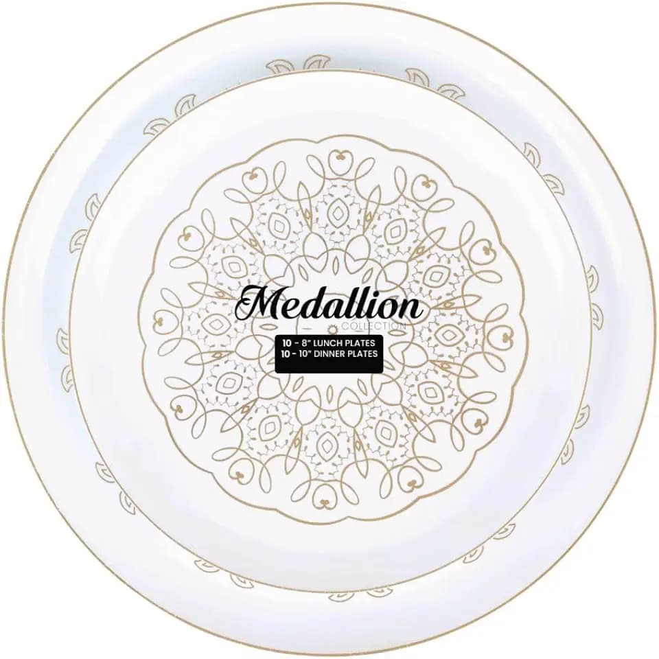 Medallion Plate Combo 8"+10" - Case of 80 (4 packs x 20)