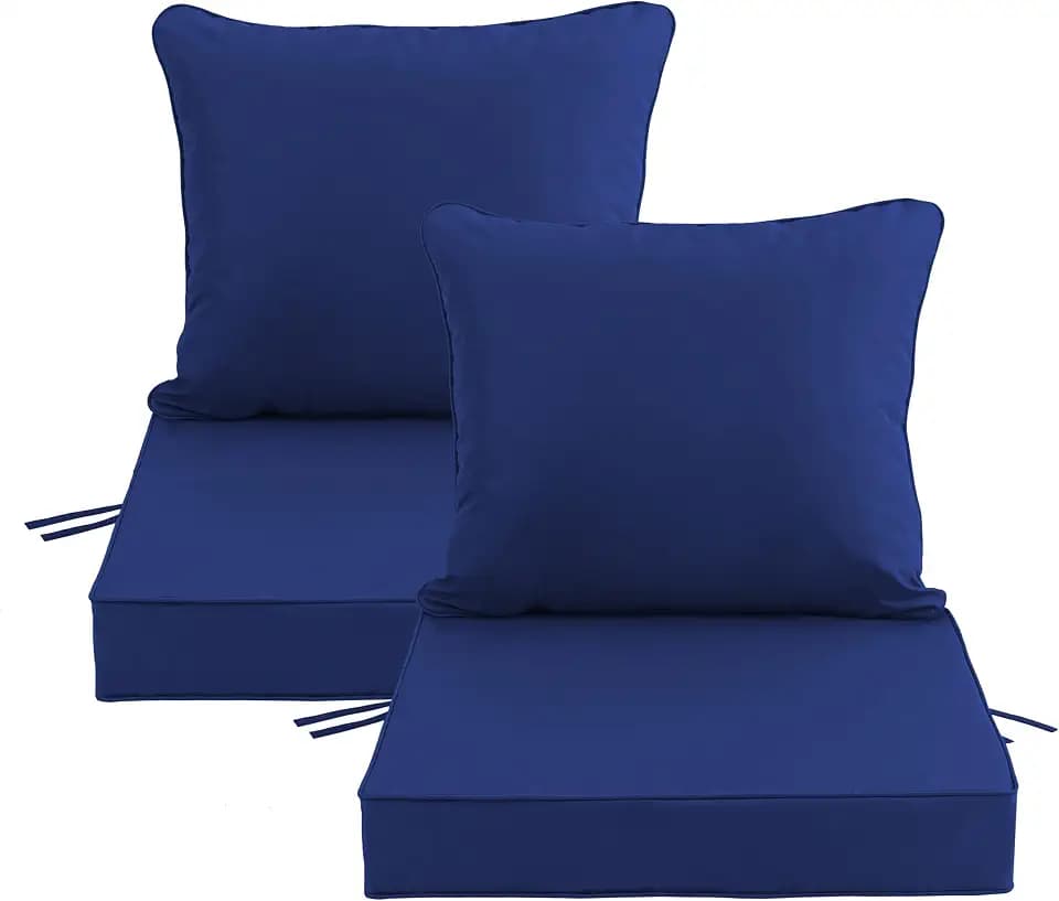 24''x24''x4'' Outdoor Chair Cushions Set of 2, Navy
