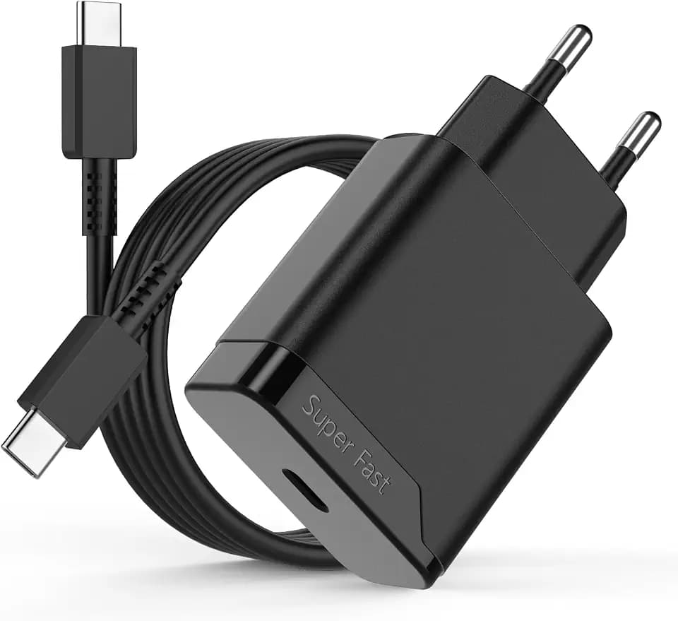 Ladekabel mit Ladegerät Typ C Kompatibel mit Samsung Galaxy S25 S24 S23 S22 S21 S20 FE, A15 A16 A56 A55 A54 A36 A35 A26 A25 5G 25W Schnellladekabel Schnellladegerät, USB C Fast Charger Adapter