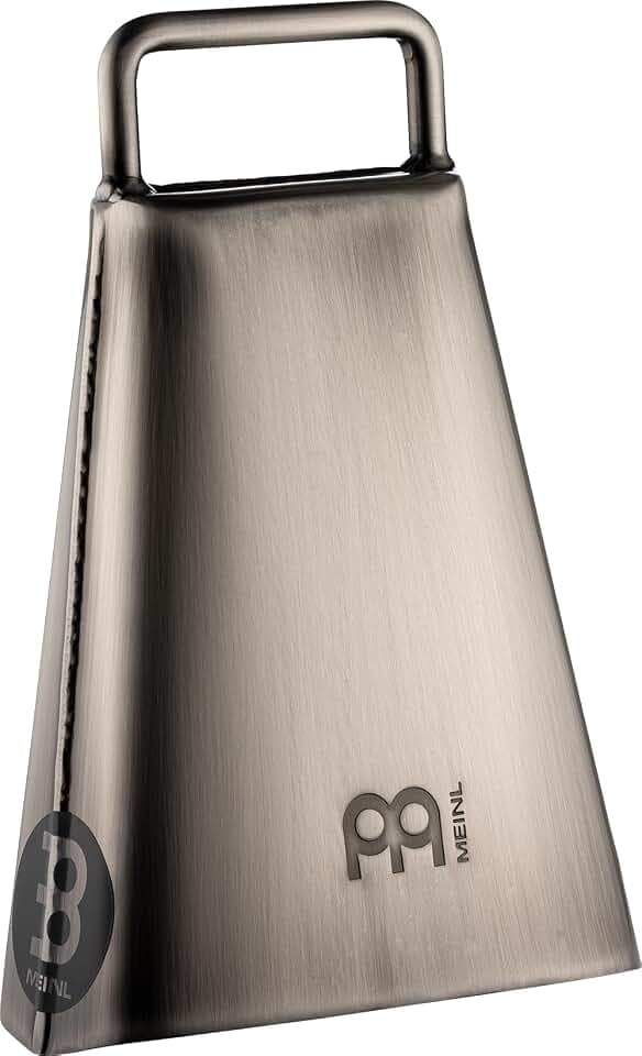 Meinl Percussion Handheld Cowbell Instrument - Mittelgroßes Aufschlagidiophon - Länge 6,25 Zoll - Mit Griff - Stahl, Silber (STB625HA-CB)