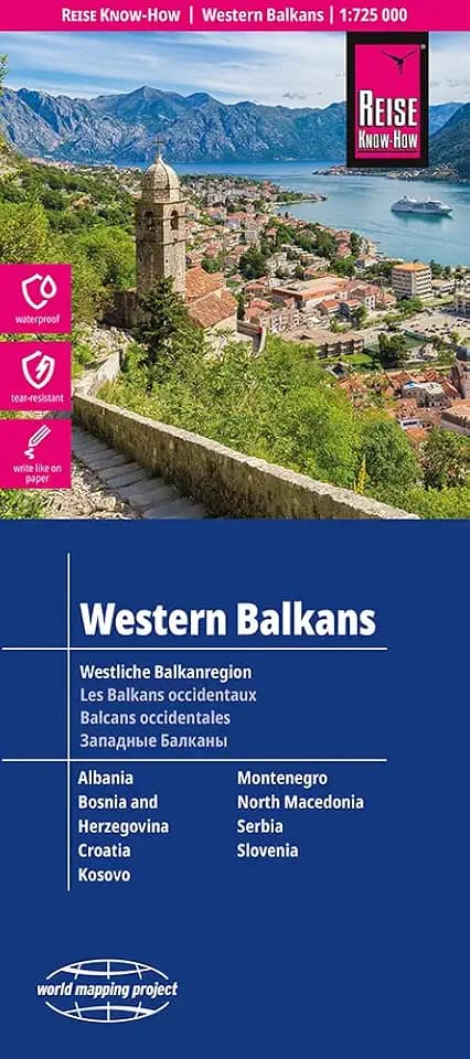 Reise Know-How Landkarte Westliche Balkanregion | Western Balkans (1:725.000): reiß- und wasserfest (world mapping project)
