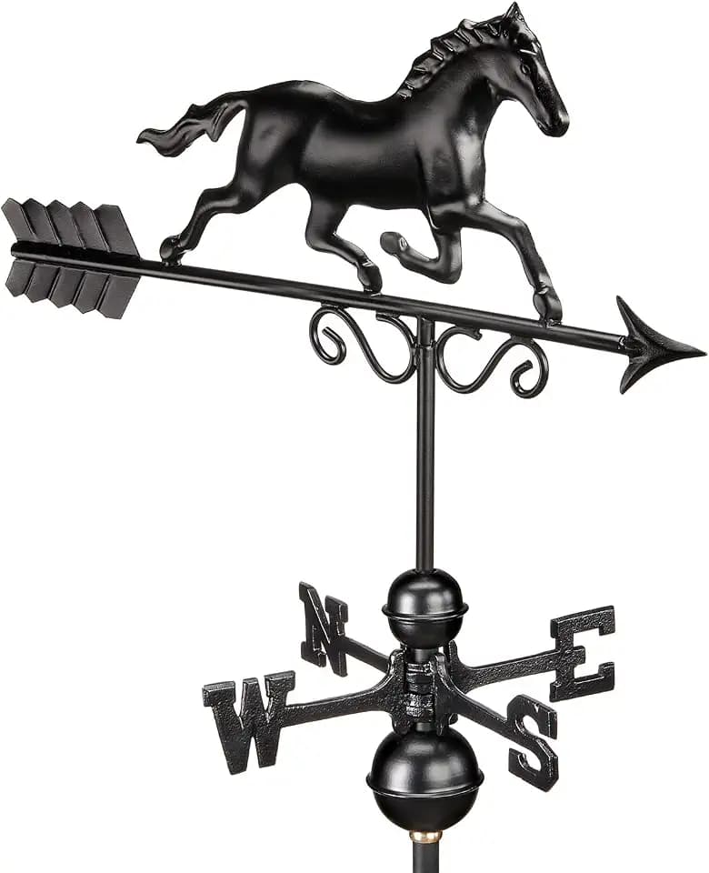 Galloping Horse Weathervane 1974K - Black Finish by Good Directions, 24"L x 15"H