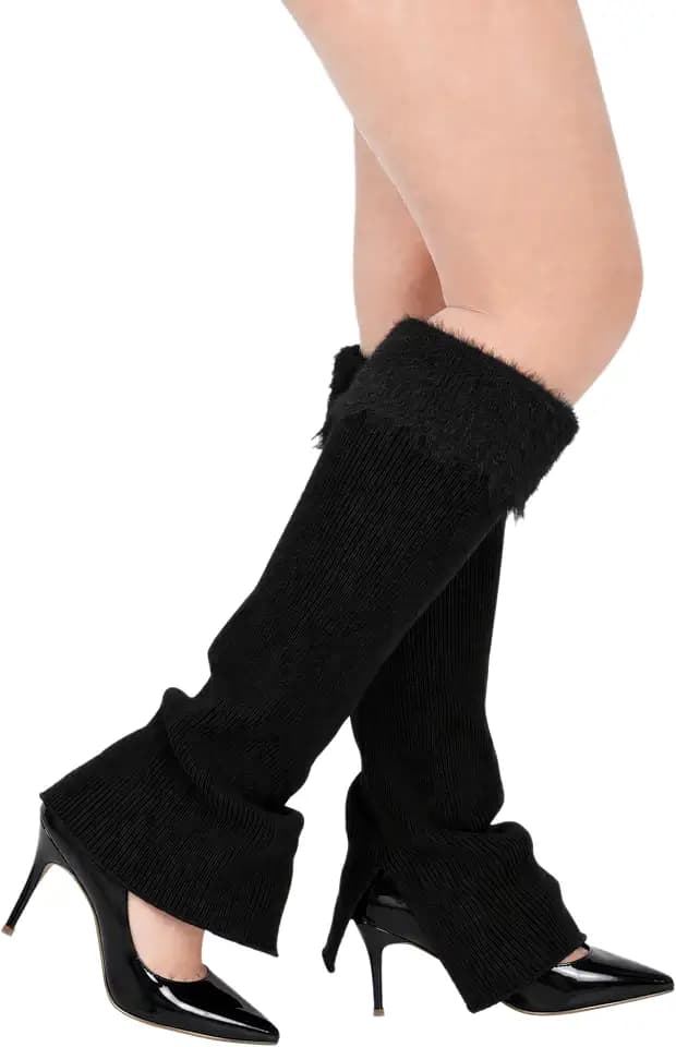 TeeYee Damen Stulpen Winter Beinwärmer Beinstulpen Strumpf