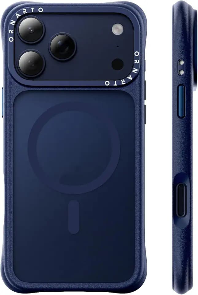 ORNARTO Magnetic for iPhone 17 Pro Max Case, Translucent Matte, Dark Blue