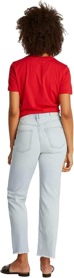 Tommy Hilfiger Damen Jeans Hose Classic Straight Sky Knöchelfrei