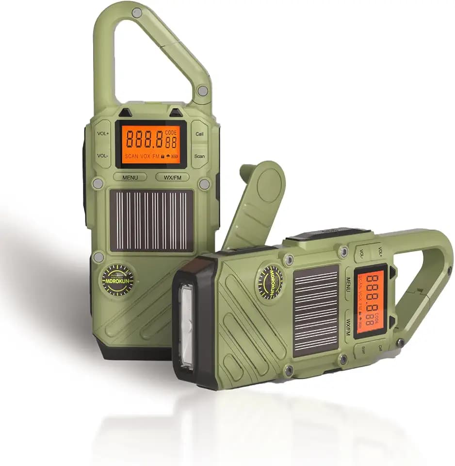 Emergency Walkie Talkies for Adults with NOAA, FM, SOS, Scan, & Flashlight