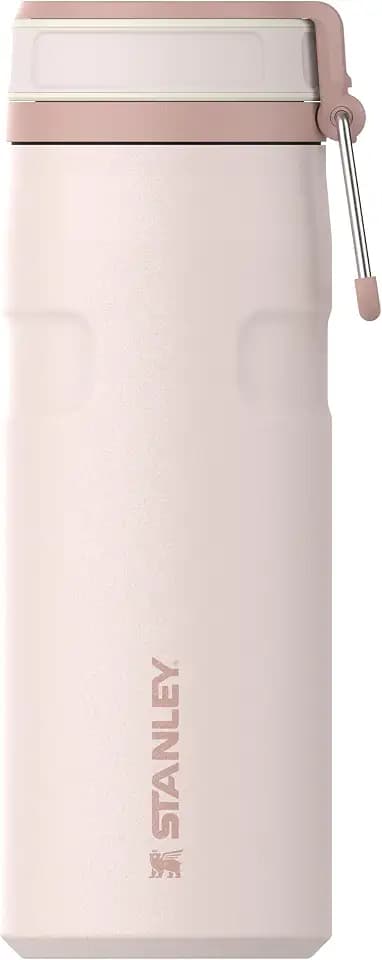 STANLEY 1913 IceFlow Bottle Twist Flip 0.47L - Kühlt 12 Stunden - 3 Tage Eisgekühlt - Spülmaschinenfest - Recycelter Edelstahl - BPA Frei - Doppelwandige Vakuumisolierung - Rose Quartz