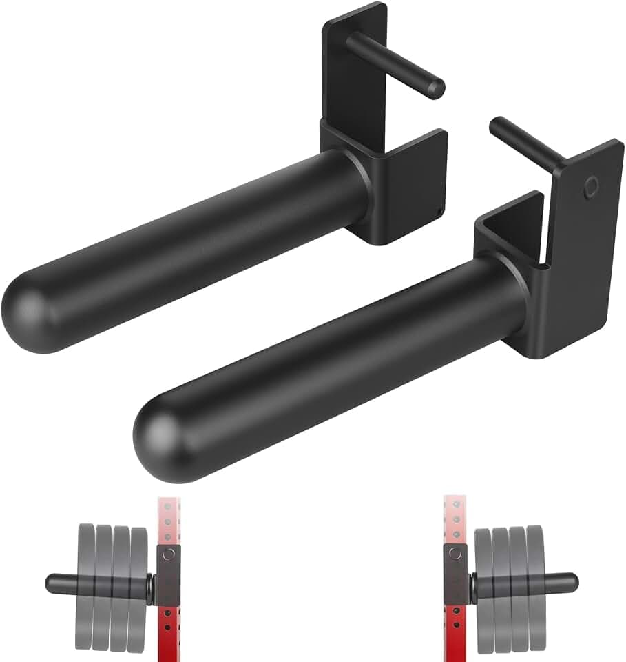 Weight Plate Holder for Squat Rack and Power Rack, 2"x2" and 3"x3" Rack Attachments fit Olympic 2 Inch Plates, Gym Plate Storage Rack (2 Inch Rounded End)