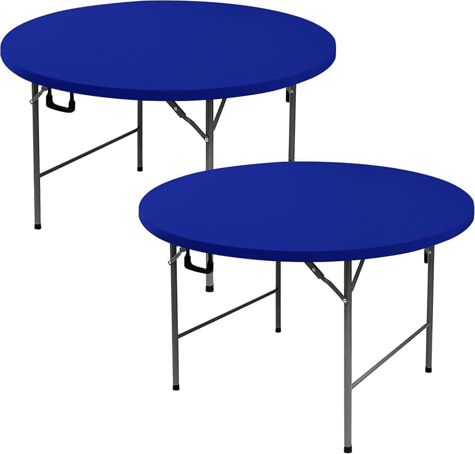 Round Fitted Tablecloth with Elastic-Spandex Table Covers 48 Inch