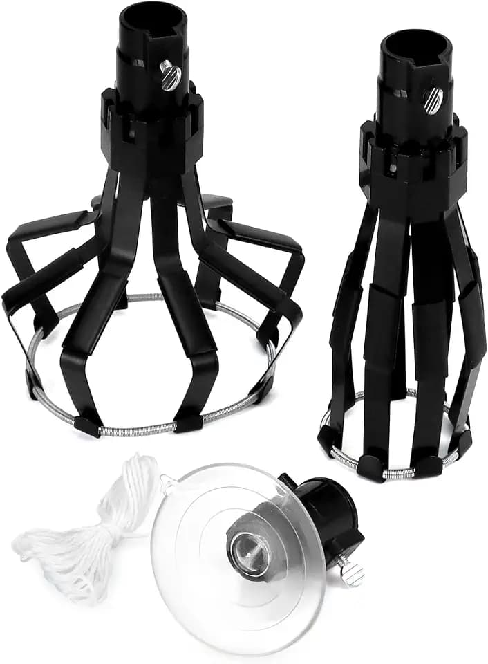 QWORK Professional Light Bulb Changer Kit - 3 Piece Set - Extension Pole Compatible, for High Ceiling Incandescent Bulbs with Standard, Floodlight & Recessed Changer